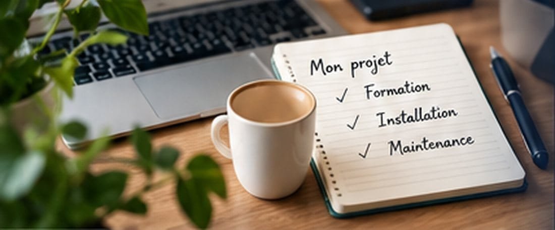 Carnet « Mon projet » : formation, installation, maintenance